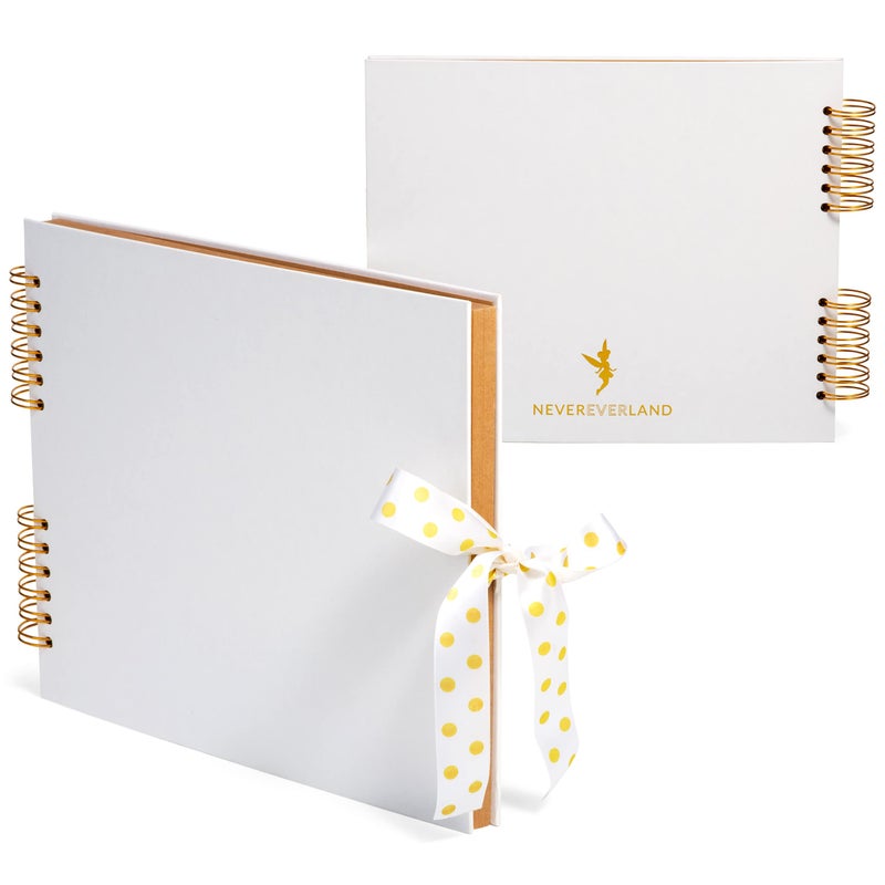 Never Ever Land Scrapbook Album â€“ 12x10 White Scrap Book. Scrapbooking Supplies, Memory Book, Wedding Guest Book, Photo Album, Baby Shower Gifts, Valentines, Engagement Gifts - Image 1